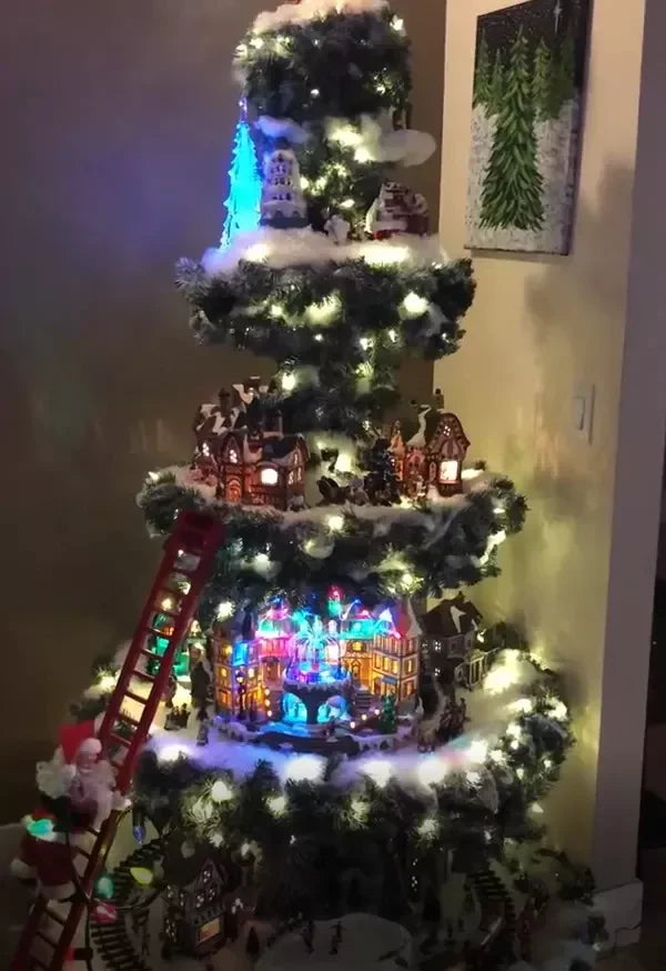 🎅Ferris Wheel Christmas Tree (With A Train, A Ferris Wheel, A Brightly Lit House And A Santa)🎄