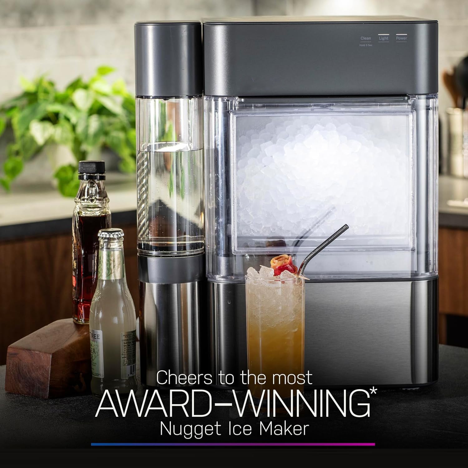 Pellet Ice Machine with WiFi & Smart Connected, Stainless Steel